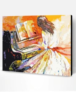 Abstract Lady Playing Piano Paint By Numbers