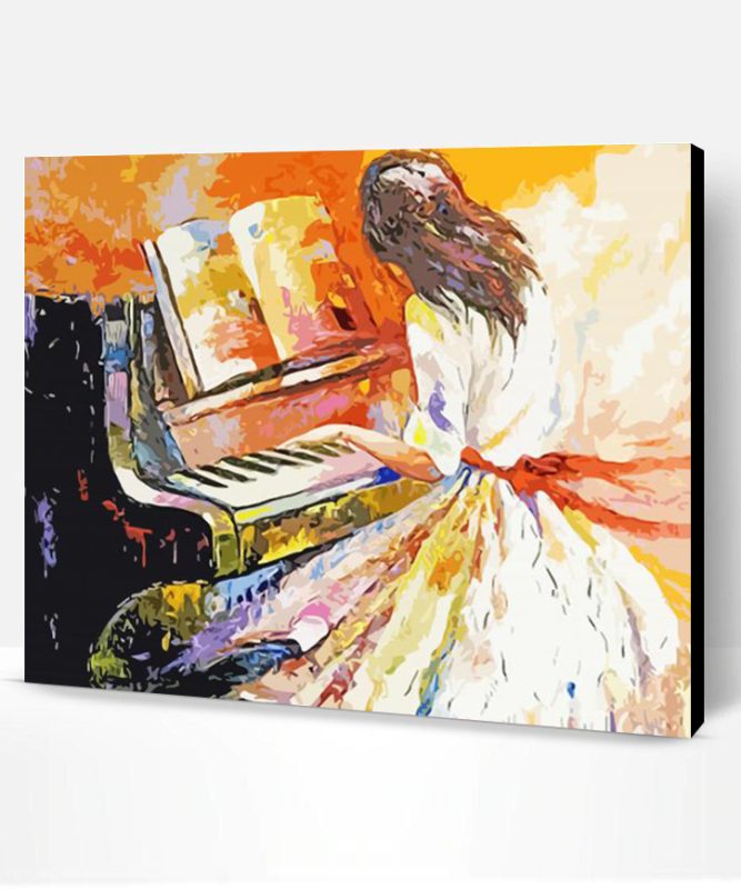 Abstract Lady Playing Piano Paint By Numbers