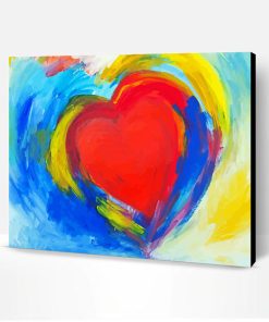 abstarct Rainbow Heart Paint By NumbeR