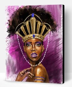 Abstract Black Queen With Crown Paint By Numbers