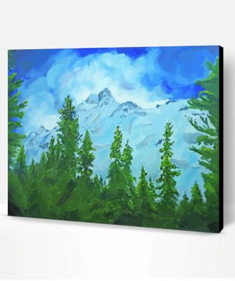 Abstract Evergreen Trees Paint By Number