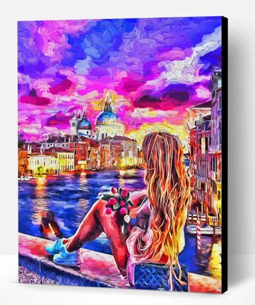 Abstract Girl In Venice Paint By Number