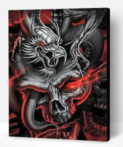 Abstract Skull And Dragon Paint By Number