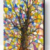 Abstract Stained Glass Tree Paint By Numbers