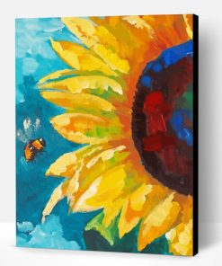 Abstract Sunflower and Bee Paint By Number