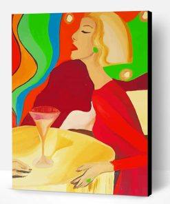 Abstract Woman With Drink Paint By Number