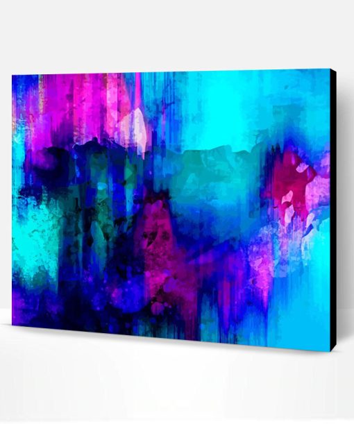 Abstract Blue And Purple Paint By Number