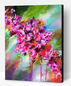 Abstract Floral Pink Surge Acrylic On Canvas Paint By Number