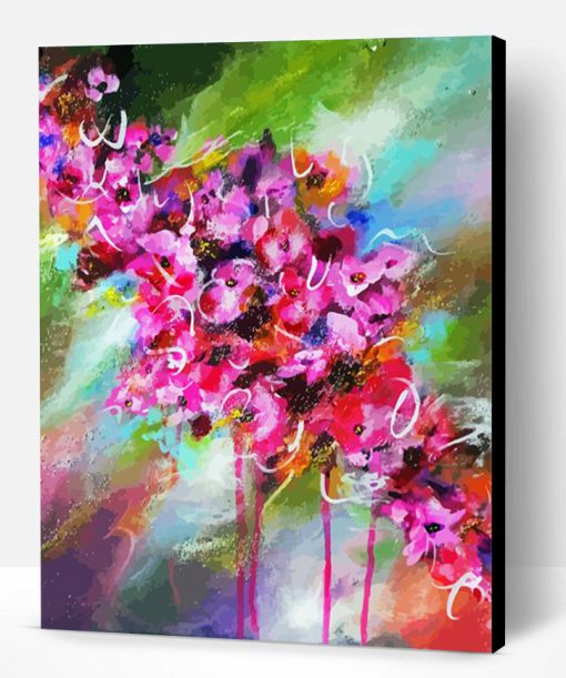 Abstract Floral Pink Surge Acrylic On Canvas Paint By Number