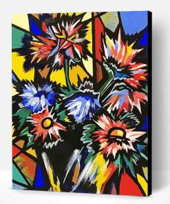 Abstract Picasso Flowers Paint By Number