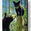 Aesthetic Black Bear With Cub Paint By Numbers