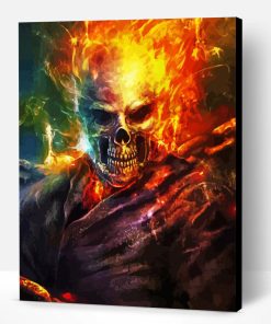 Aesthetic Blazing Skull Art Paint By Number