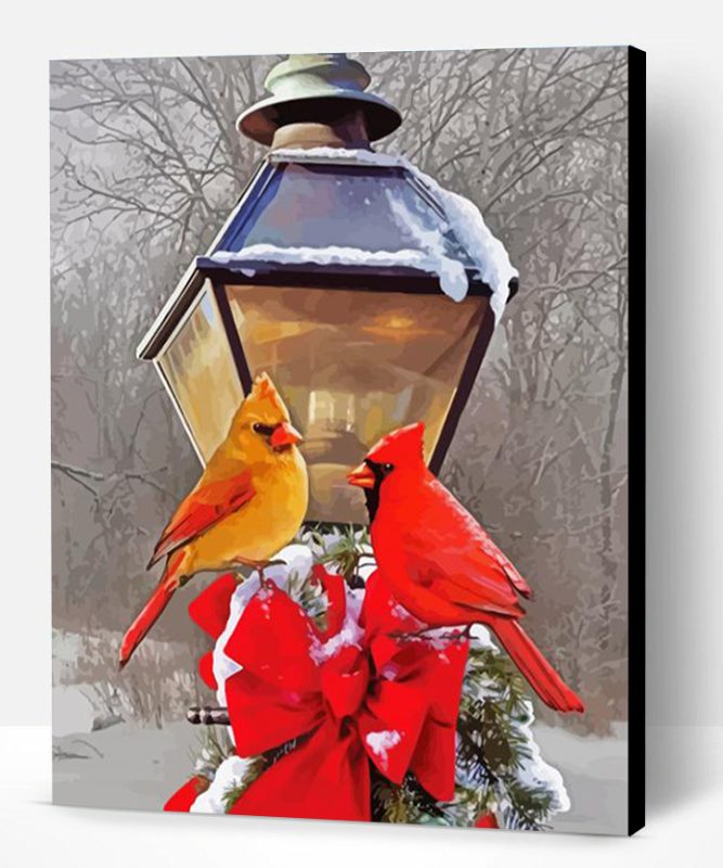 Aesthetic Christmas Cardinals Paint By Number
