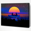Aesthetic Couple Rowing Boat Illustration Paint By Number