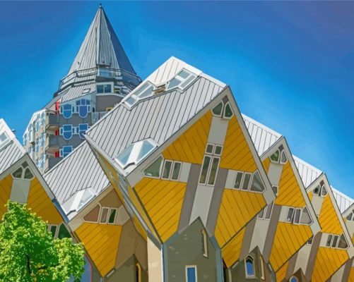 Aesthetic Cube Houses Rotterdam Paint By Number