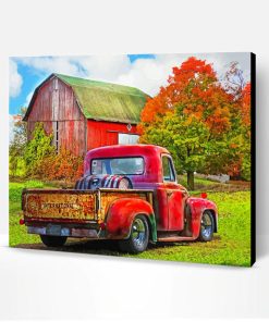 Aesthetic Farm Truck Illustration Paint By Numbers