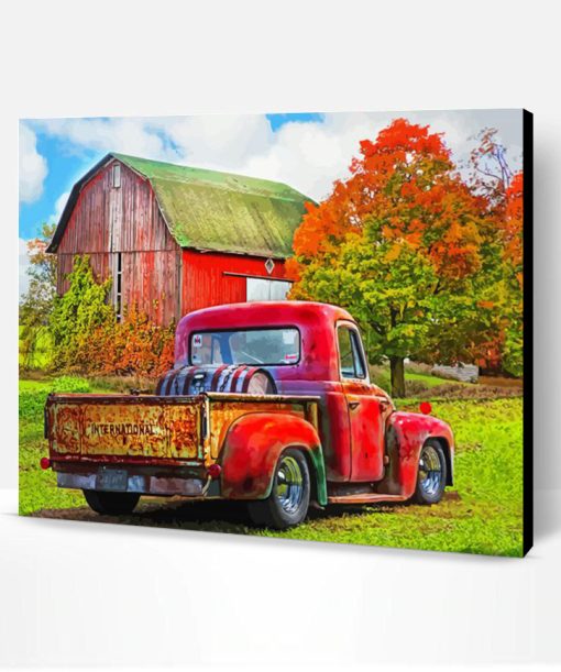 Aesthetic Farm Truck Illustration Paint By Numbers