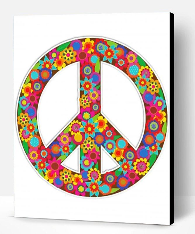 Aesthetic Flower Peace Sign Paint By Numbers