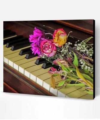 Aesthetic Flowers And Piano Paint By Numbers