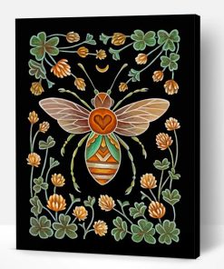 Aesthetic Folk Bee Art Paint By Number