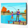Aesthetic Grandpa Fishing With Grandson Paint By Numbers