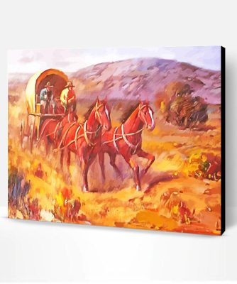 Aesthetic Horse Covered Wagons Paint By Numbers