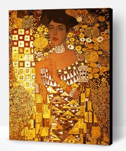 Aesthetic Lady in Gold Paint By Numbers