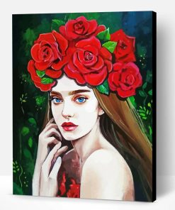 Aesthetic Lady With Roses Paint By Numbers