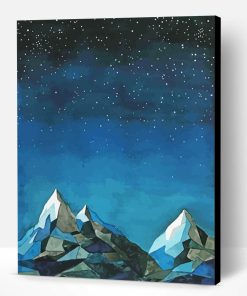 Aesthetic Mountain Night Paint By Number
