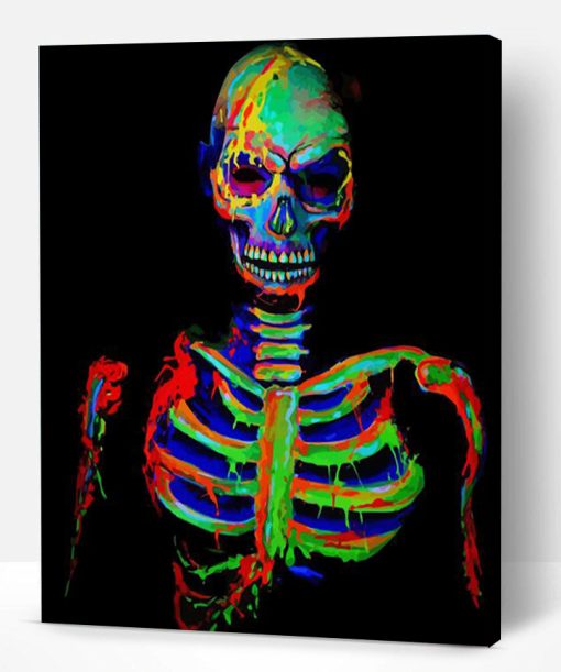 Aesthetic Neon Skull Paint By Numbers