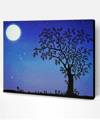 Aesthetic Night Tree Paint By Numbers