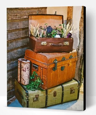 Aesthetic Old Travel Cases Illustration Paint By Numbers