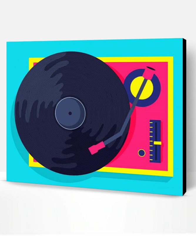 Aesthetic Record Player Illustration Paint By Number