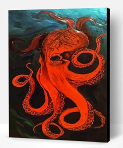 Aesthetic Red Octopus Art Paint By Number