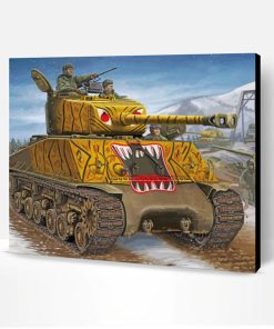 Aesthetic Sherman Tank Military Art Paint By Numbers