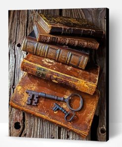 Aesthetic Vintage Books and Keys Paint By Number