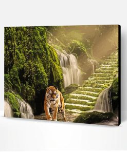 Aesthetic Waterfall Tiger Paint By Numbers