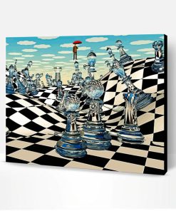 Aesthetic Chess Board Illustration Paint By Number