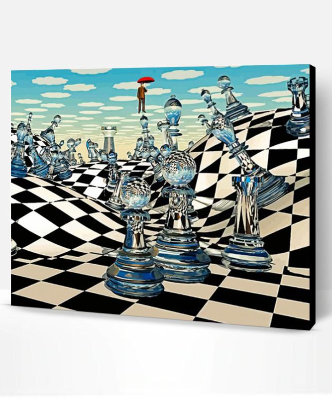 Aesthetic Chess Board Illustration Paint By Number