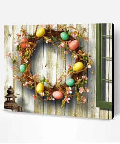 Aesthetic Easter Egg Wreath Paint By Number