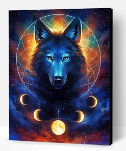 Aesthetic Moon Wolf Paint By Number