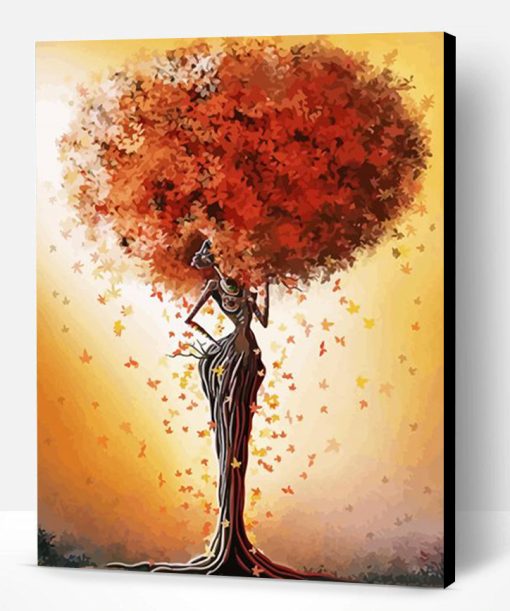 African Woman Tree Art Paint By Numbers