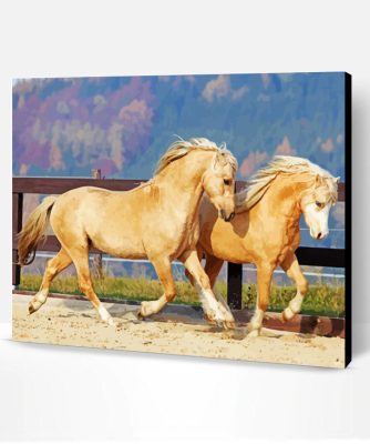 Beige Cob Horses Paint By Number