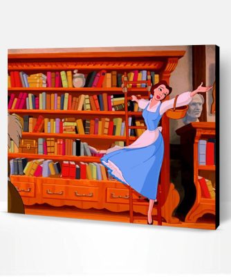 Belle Beauty And The Beast Library Scene Paint By Numbers