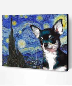 Black Chihuahua Starry Night Van Gogh Paint By Numbers