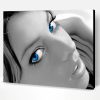 Black And White Blue Eyed Woman Paint By Number
