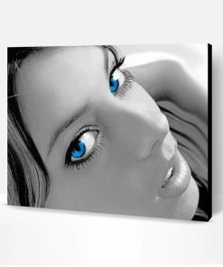 Black And White Blue Eyed Woman Paint By Number