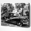 Black And White Classic Police Car Paint By Numbers