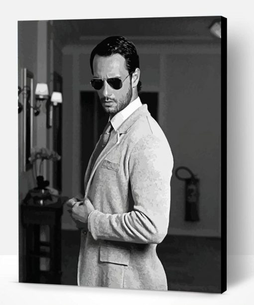 Black And White Rodrigo Santoro Actor Paint By Numbers