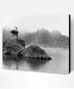 Black And White Sylvan Lake Paint By Number
